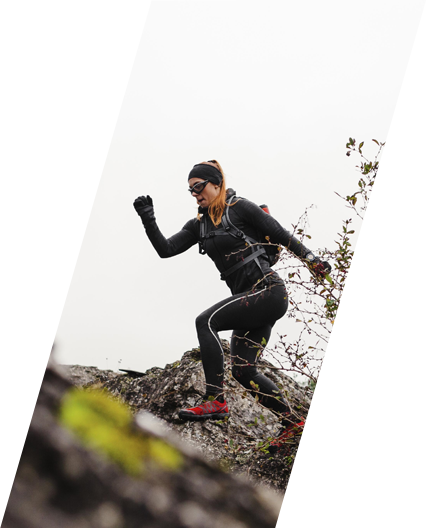 Runner training outdoors