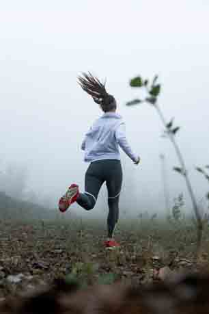 Runner on a race route